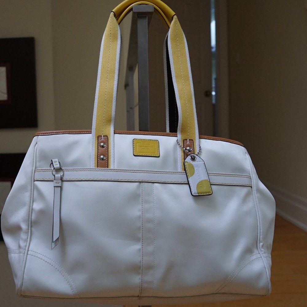 Authentic White Coach Large Tote Bag